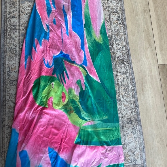 Monet Garden Print Sleeveless Long Dress - Size Large - Picture 5 of 5